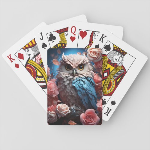 Owl and Roses  Playing Cards