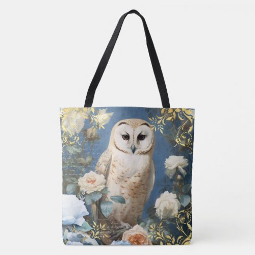 Owl and Roses Tote Bag