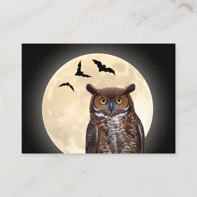 Owl and The Full Moon Business Card (Front)