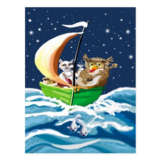owl and the pussycat postcard