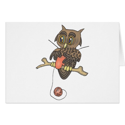 owl and yarn knifty knitter cards (Front Horizontal)