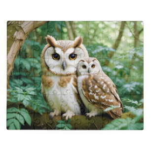 Owl Animal Nature Wildlife Affection Caring Jigsaw Puzzle