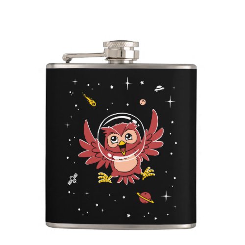 Owl Animals In Space Flask