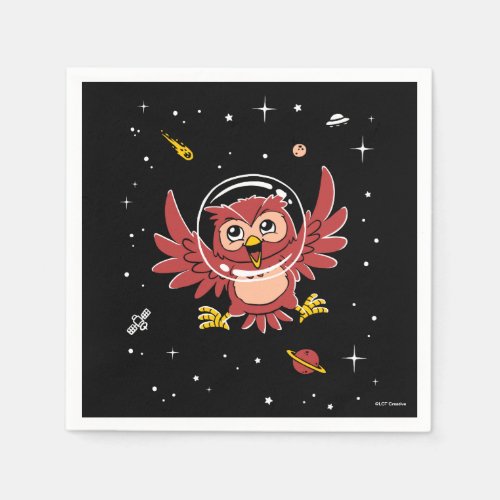 Owl Animals In Space Napkins