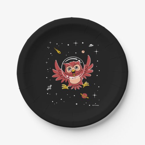 Owl Animals In Space Paper Plates