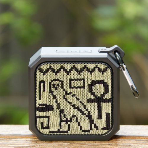 Owl Ankh Hieroglyphs Natural Artisan Crochet Print Bluetooth Speaker