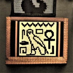 Owl Ankh Water Hieroglyphs Artisan Crochet Print Tri-fold Wallet