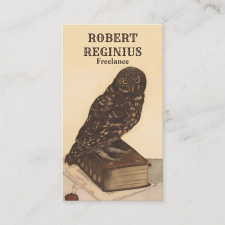 Owl Antique Art Print Business Card