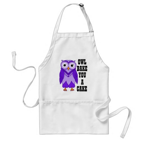 Owl Apron Purple Adult Apron