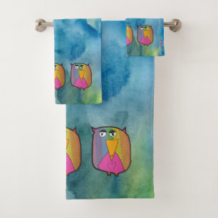 Owl "Art by Kids" Bath Towel Set