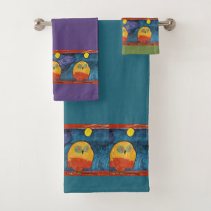 Owl "Art by Kids" Bath Towel Set