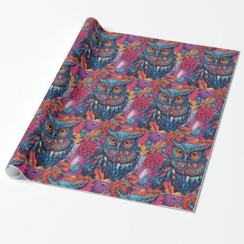 Owl Art Drawing  Wrapping Paper