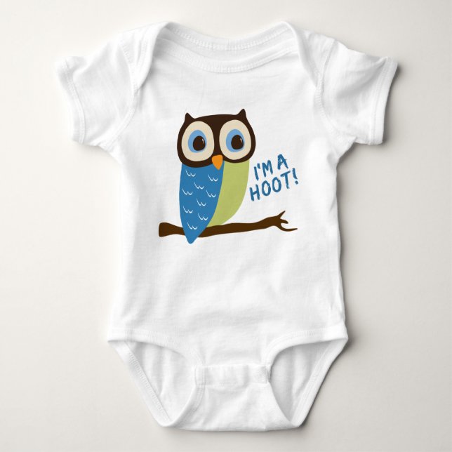 Owl Art I'm A Hoot Baby Bodysuit (Front)