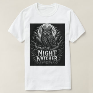 Owl Art T-Shirt | Night Watcher | Wise Bird Vintag