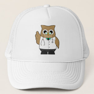 Owl as Doctor with Stetoscope Trucker Hat