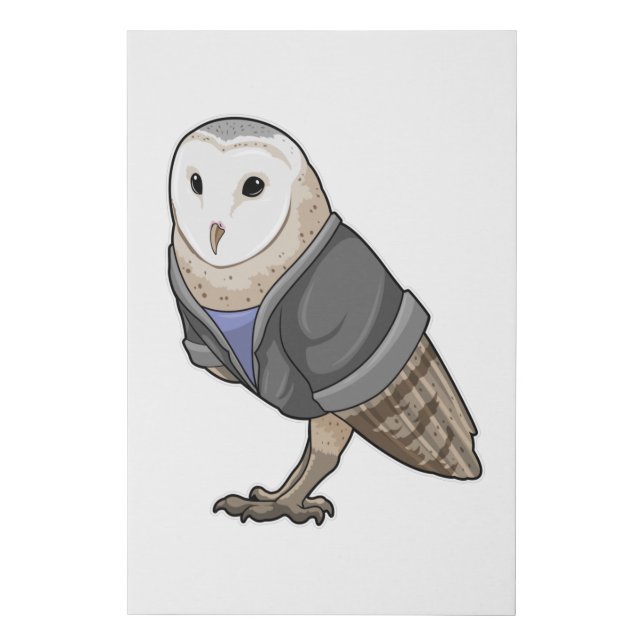 Owl as Secretary Faux Canvas Print (Front)