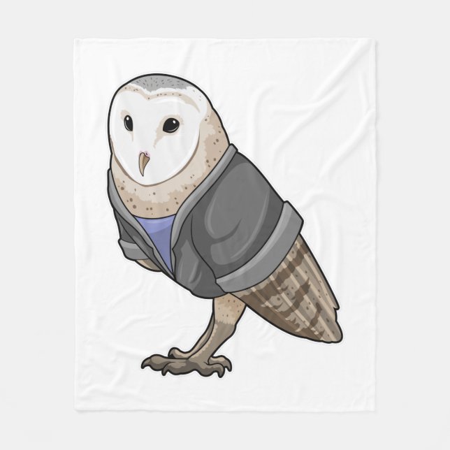 Owl as Secretary Fleece Blanket (Front)