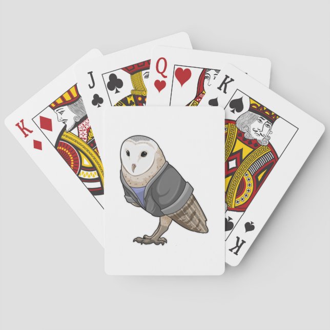 Owl as Secretary Poker Cards (Back)