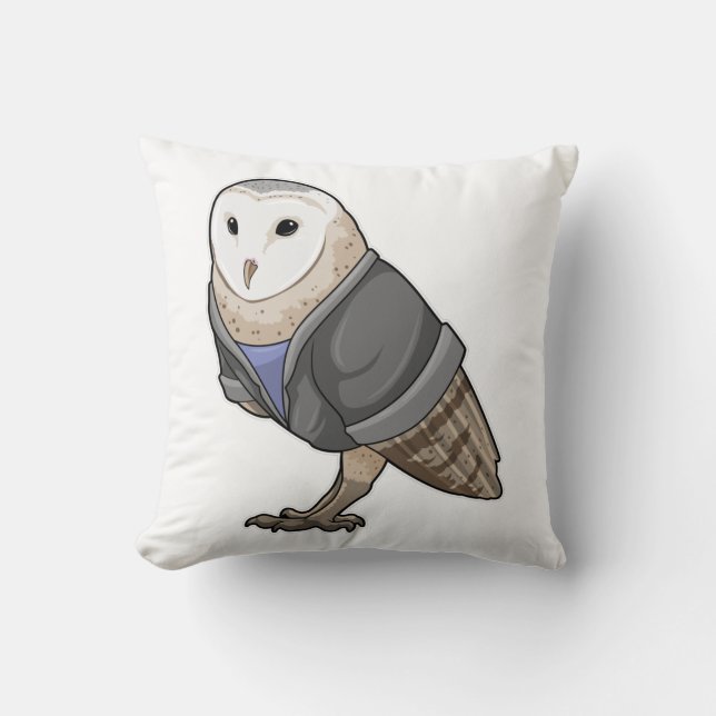 Owl as Secretary Throw Pillow (Front)