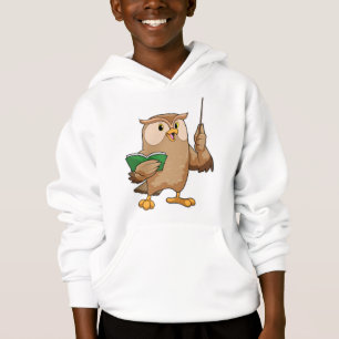 Owl as Teacher with Book & Pointer Hoodie