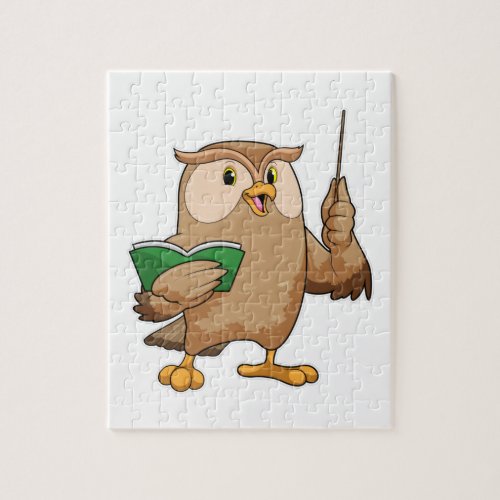 Owl as Teacher with Book  Pointer Jigsaw Puzzle