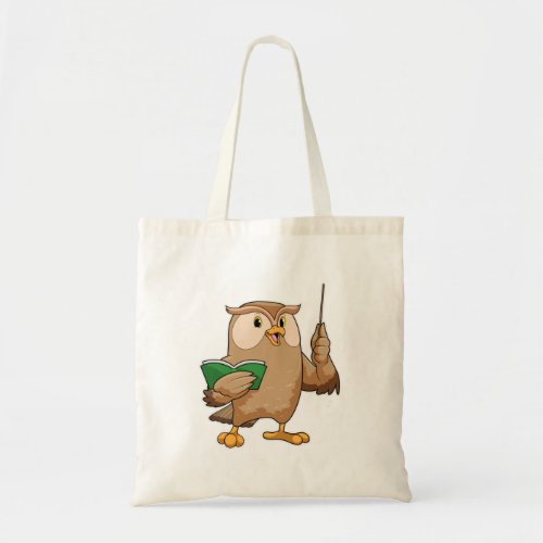 Owl as Teacher with Book  Pointer Tote Bag