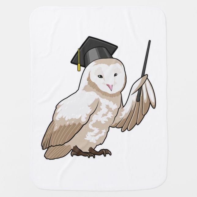 Owl as Teacher with Pointer Baby Blanket (Front)