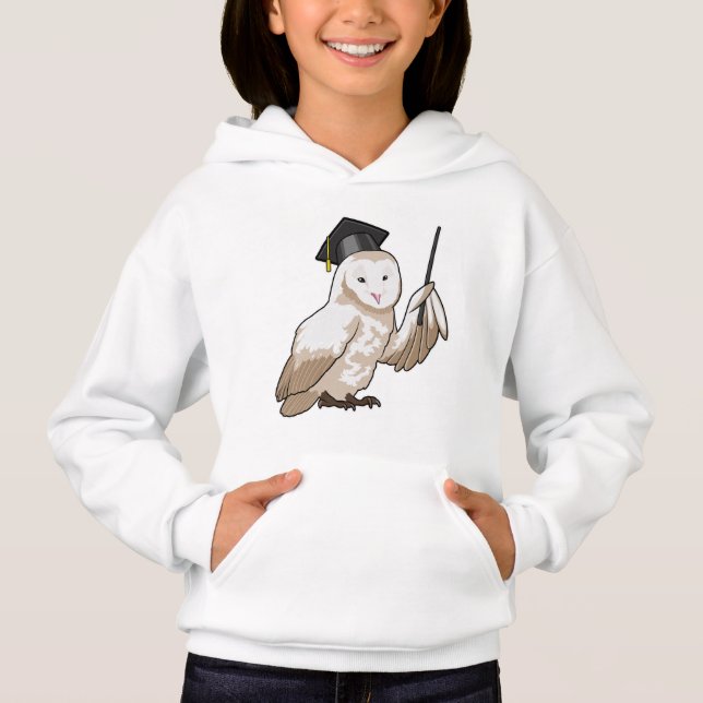 Owl as Teacher with Pointer Hoodie (Front)