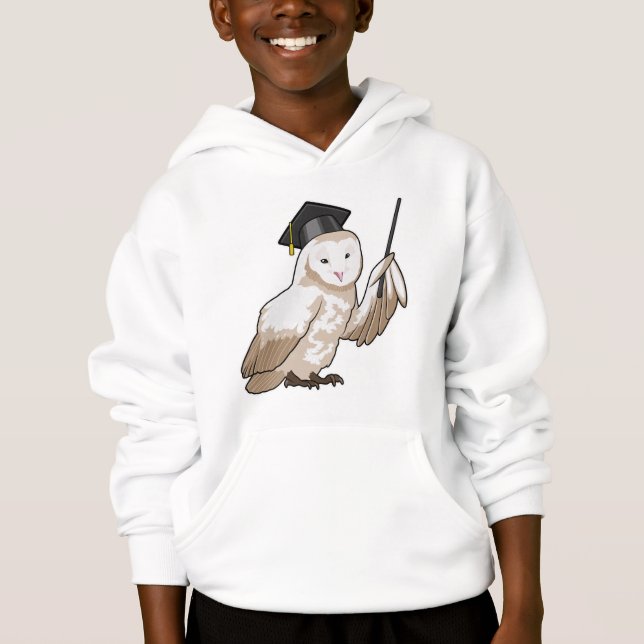 Owl as Teacher with Pointer Hoodie (Front)