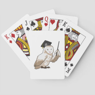 Owl as Teacher with Pointer Poker Cards