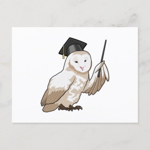 Owl as Teacher with Pointer Postcard