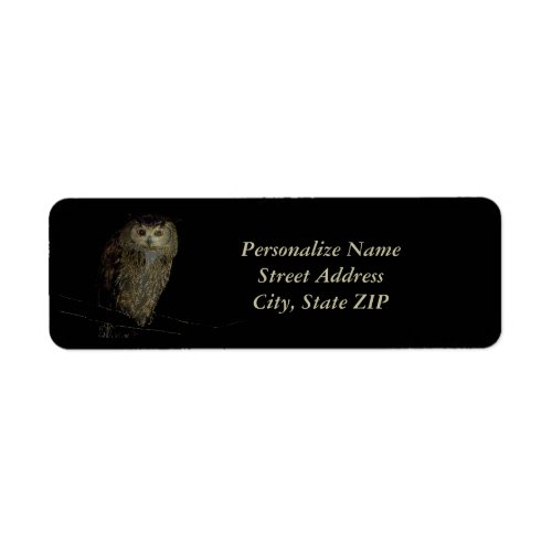 Owl at Midnight Personalized Label