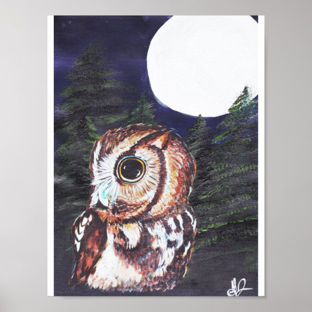 Owl at night poster (Front)