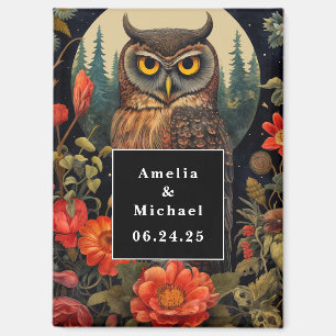 Owl at Night with a Full Moon Save the Date Magnet
