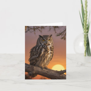 Owl at Sunset Card