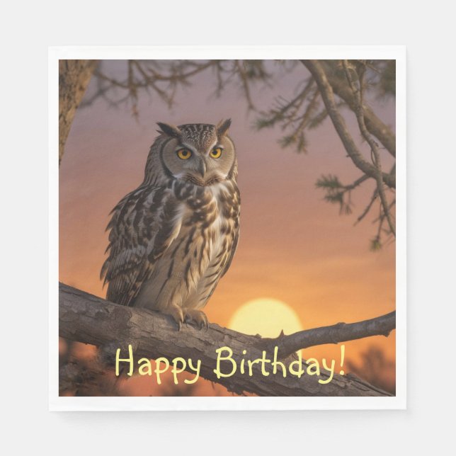 Owl at Sunset Napkins (Front)