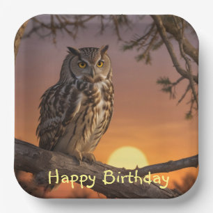 Owl at Sunset Paper Plates