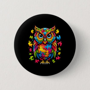 Owl Autism Awareness Puzzle Autism Button