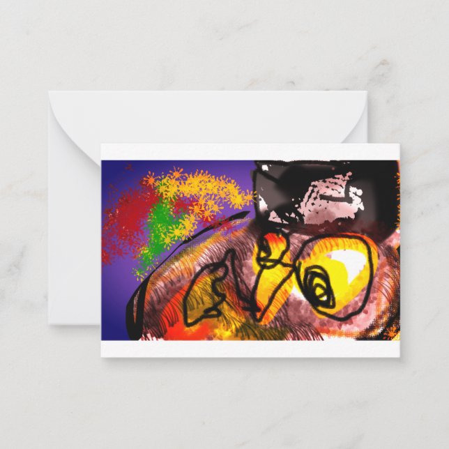 Owl autumn fly  note card (Front)