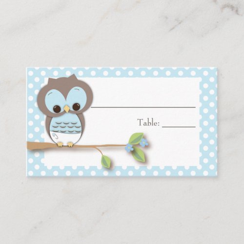 Owl Baby Placecard | Blue Business Card Template