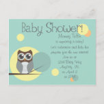 Owl Baby Shower - Boy Postcard Invitations at Zazzle
