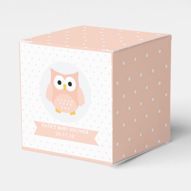 Owl Baby Shower Favor Boxes (Front Side)