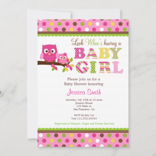 Owl Baby Shower Invitation