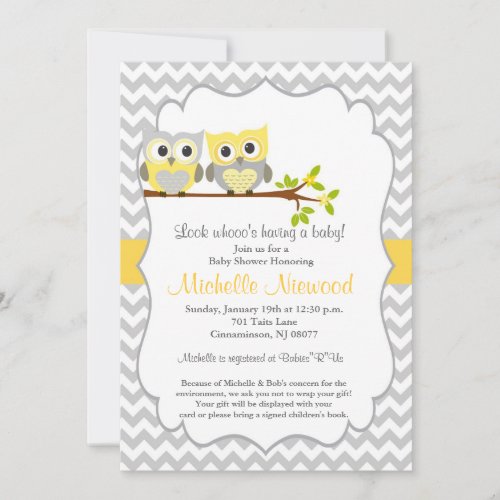 Owl Baby Shower Invitation