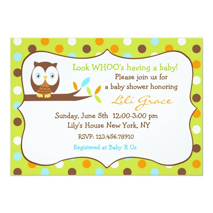 Owl Baby Shower Invitation Boy