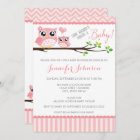 Owl Baby Shower Invitation | Pink Chevron | Girl