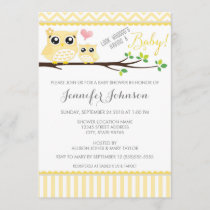 Owl Baby Shower Invitation | Yellow Chevron