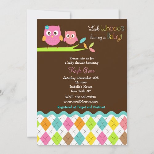 Owl Baby Shower Invitations