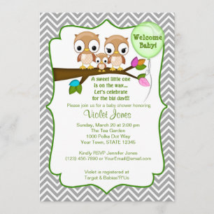 Owl Baby Shower Invitations Baby Mommy Daddy