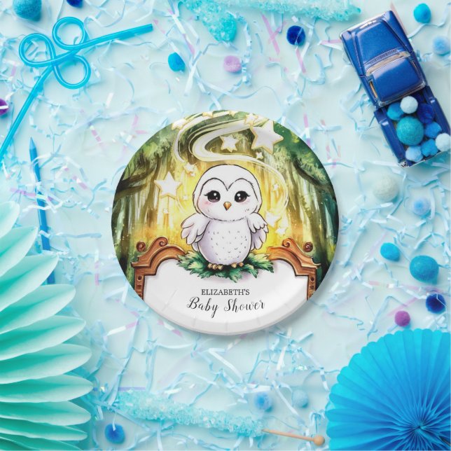 Owl Baby Shower Paper Plates (Party)